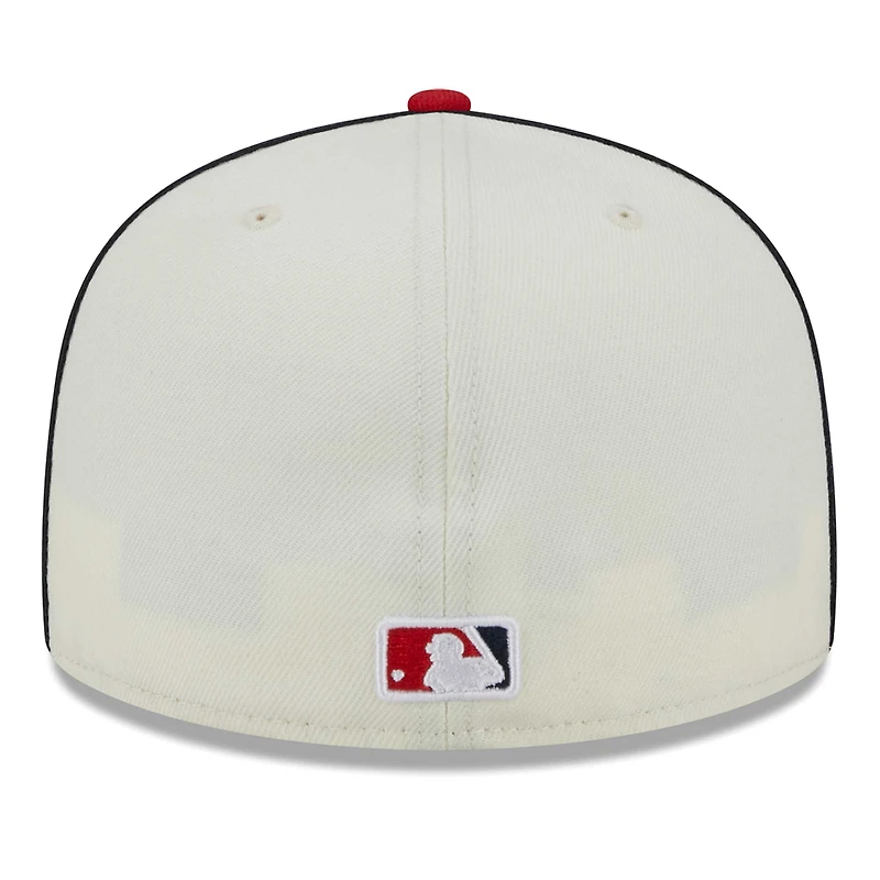 Casquette ajustée New Era Washington Nationals Chrome Sutash 59FIFTY pour homme, crème/rouge