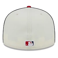 Casquette ajustée New Era Washington Nationals Chrome Sutash 59FIFTY pour homme, crème/rouge