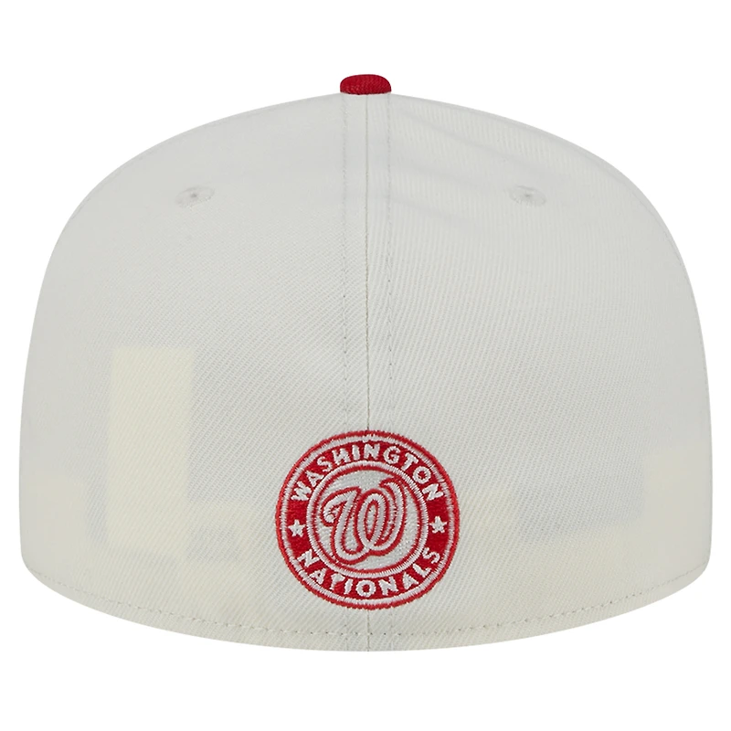 Men's New Era Cream/Red Washington Nationals Lonestar 59FIFTY Fitted Hat