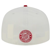 Men's New Era Cream/Red Washington Nationals Lonestar 59FIFTY Fitted Hat