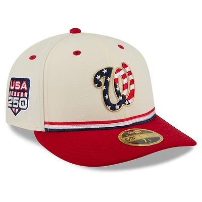 Men's New Era Cream/Red Washington Nationals USA 250 Fourth of July Low Profile 59FIFTY Fitted Hat