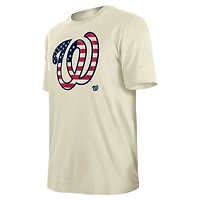 Men's New Era Cream Washington Nationals Americana Flag Fill T-Shirt