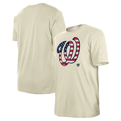 Men's New Era Cream Washington Nationals Americana Flag Fill T-Shirt