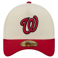 Casquette ajustée New Era crème Washington Nationals Chrome A-Frame 59FORTY pour homme