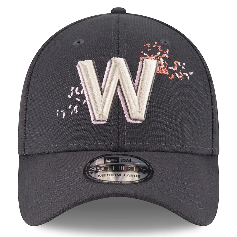 Casquette Flex New Era Graphite Washington Nationals 2022 City Connect 39THIRTY pour homme