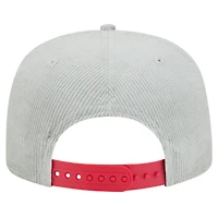 Casquette de golf à visière snapback en velours côtelé gris Washington Nationals New Era pour homme