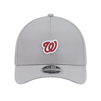Men's New Era  Gray Washington Nationals Micro Logo 9FORTY M-Crown A-Frame Adjustable Hat