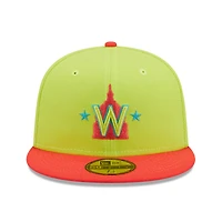 Casquette ajustée 59FIFTY Cyber ​​Highlighter de la saison inaugurale des Washington Nationals 2008 New Era pour homme, vert/rouge