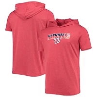 Men's New Era Heathered Red Washington Nationals Hoodie T-Shirt