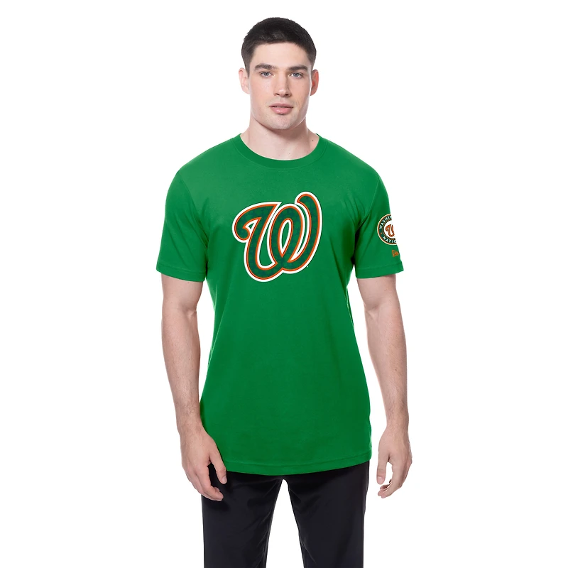 Men's New Era Kelly Green Washington Nationals St. Patrick's Day Shamrock Fill T-Shirt