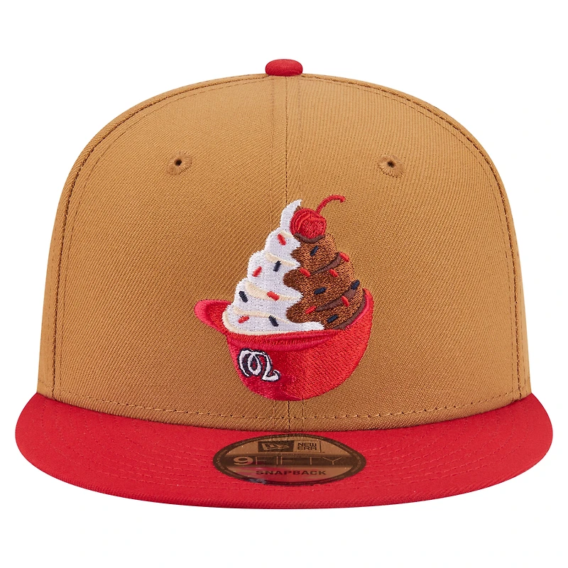 Men's New Era Khaki/Red Washington Nationals Ice Cream 9FIFTY Snapback Hat