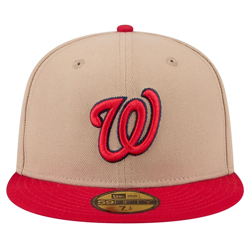 Men's New Era Khaki Washington Nationals 59FIFTY Fitted Hat