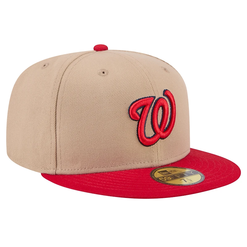 Men's New Era Khaki Washington Nationals 59FIFTY Fitted Hat