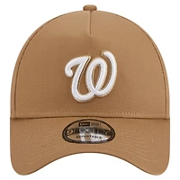 Men's New Era Khaki Washington Nationals A-Frame 9FORTY Adjustable Hat