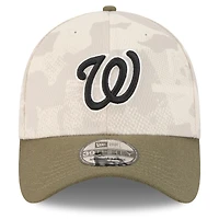 Casquette 39THIRTY Flex pour homme, beige clair/olive, Washington Nationals 2025, Journée des forces armées