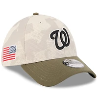 Casquette 39THIRTY Flex pour homme, beige clair/olive, Washington Nationals 2025, Journée des forces armées