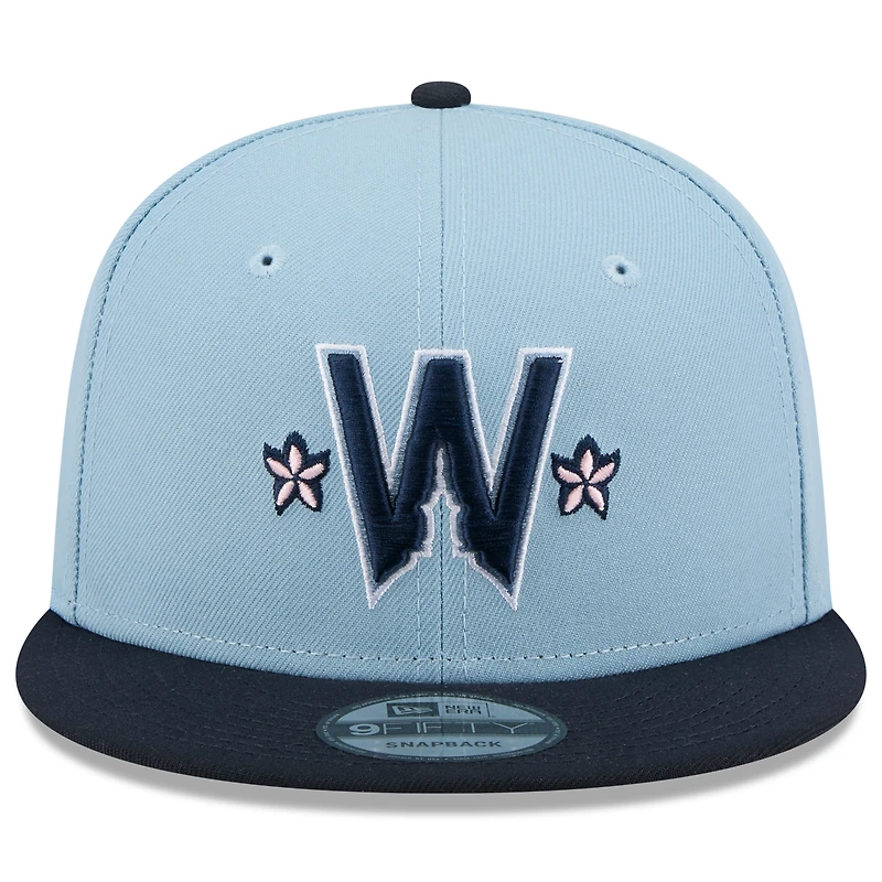 Casquette snapback 9FIFTY City Connect 2025 des Washington Nationals pour homme, bleu clair/bleu marine, New Era