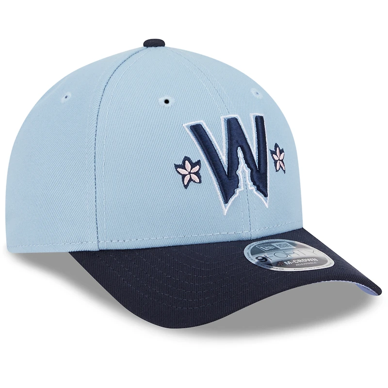 Casquette ajustable 9FORTY M-Crown City Connect 2025 des Washington Nationals pour homme, bleu clair/bleu marine, New Era