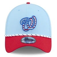 Men's New Era Light Blue/Red Washington Nationals 2025 Fourth of July 39THIRTY Flex Hat