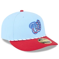 Casquette ajustée New Era 59FIFTY bleu clair/rouge pour homme, Washington Nationals 2025, 4 juillet