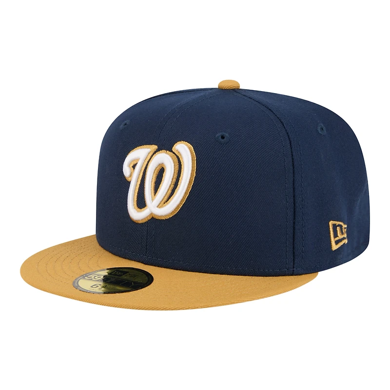 Men's New Era Navy/Khaki Washington Nationals Two-Tone Color Pack 59FIFTY Fitted Hat