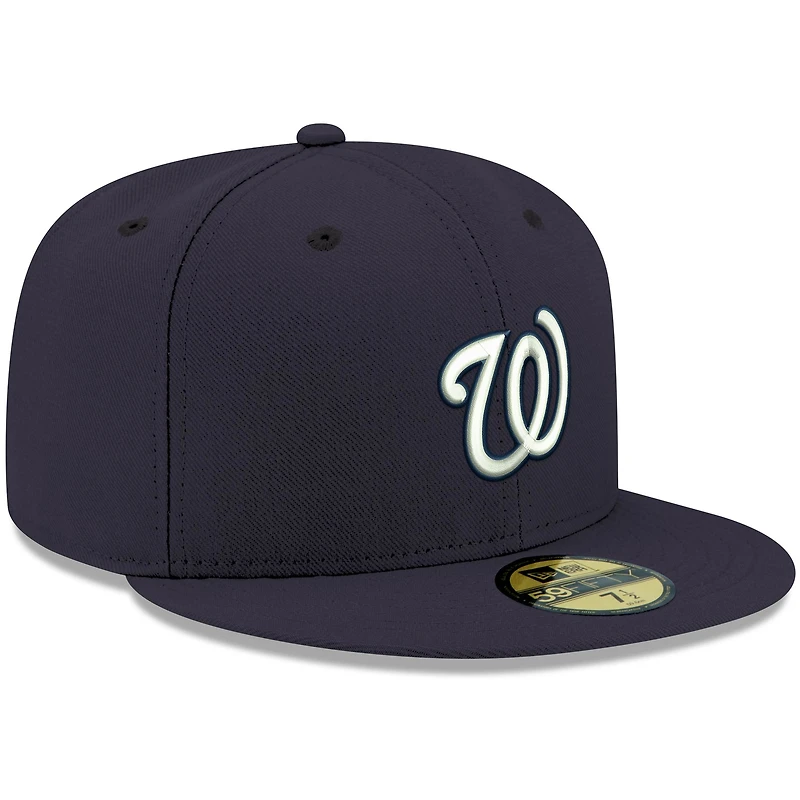 Men's New Era Navy Washington Nationals White Logo 59FIFTY Fitted Hat