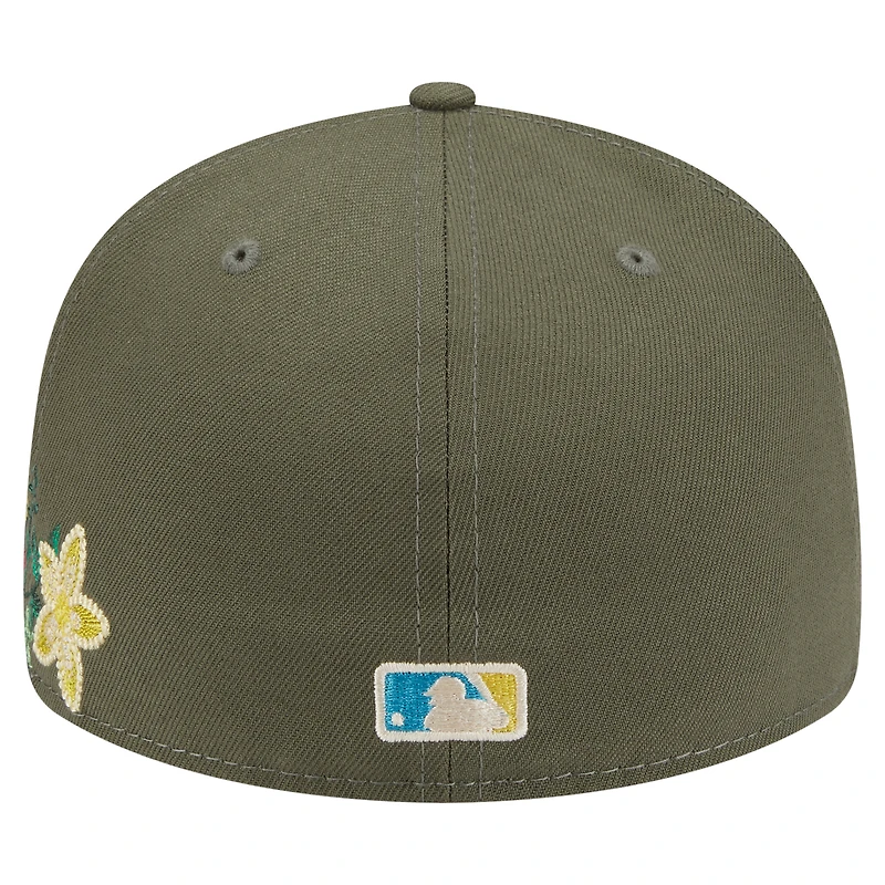Men's New Era Olive Washington Nationals Tonal Florals 59FIFTY Fitted Hat