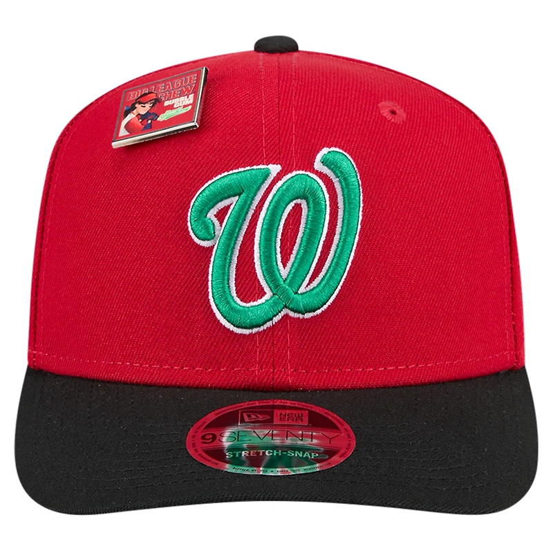 Men's New Era Red/Black Washington Nationals 2024 Big League Chew Flavor Pack 9SEVENTY Adjustable Hat