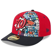 Casquette ajustée 59FIFTY basse New Era rouge/bleu marine Washington Nationals 2025 MLB Players' Weekend pour homme
