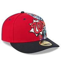 Casquette ajustée 59FIFTY basse New Era rouge/bleu marine Washington Nationals 2025 MLB Players' Weekend pour homme