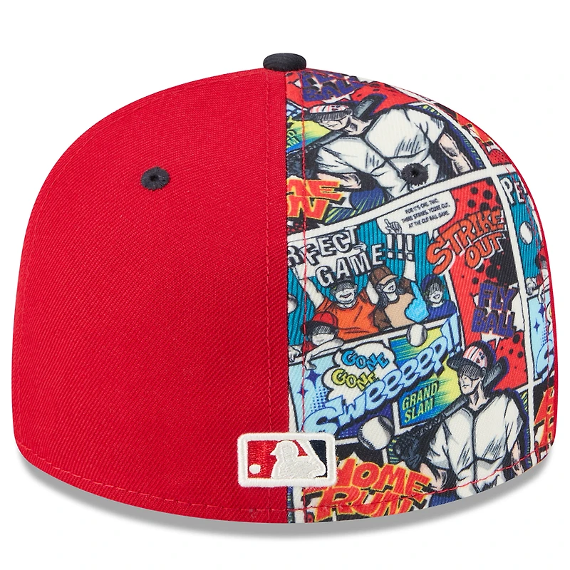 Casquette ajustée 59FIFTY basse New Era rouge/bleu marine Washington Nationals 2025 MLB Players' Weekend pour homme