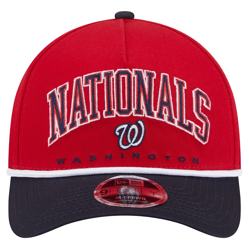 Men's New Era Red/Navy Washington Nationals Arch 9FORTY A-Frame M-Crown Adjustable Hat