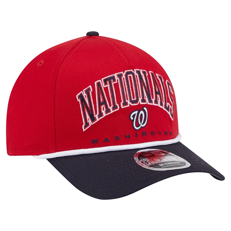 Men's New Era Red/Navy Washington Nationals Arch 9FORTY A-Frame M-Crown Adjustable Hat