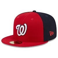 Casquette ajustée 59FIFTY New Era pour hommes, rouge/bleu marine, Washington Nationals Gameday Sideswipe