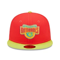 Casquette ajustée 59FIFTY pour homme New Era rouge/vert fluo Washington Nationals 2008 Inaugural Season Lava Highlighter Combo