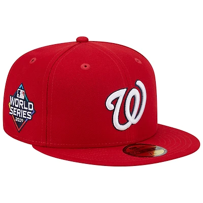 Casquette ajustée 59FIFTY pour homme New Era Red Washington Nationals 2019 World Series Team Color