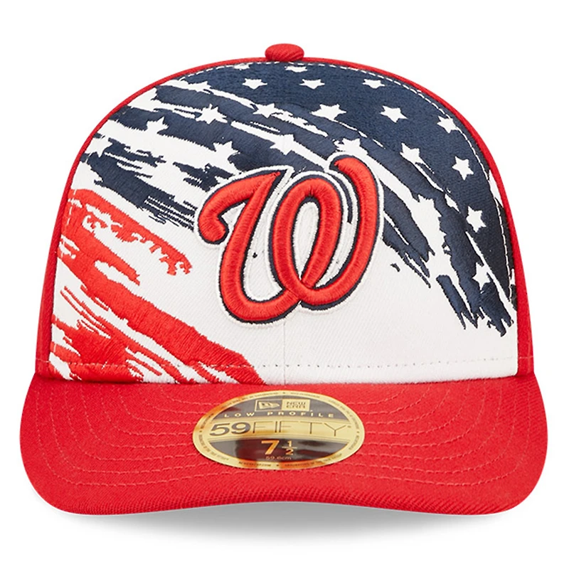 Casquette ajustée 59FIFTY à profil bas des Nationals de Washington 2022 du 4 juillet New Era pour homme, rouge