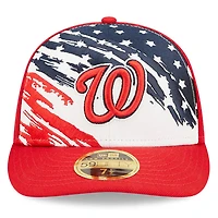 Casquette ajustée 59FIFTY à profil bas des Nationals de Washington 2022 du 4 juillet New Era pour homme, rouge
