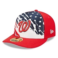 Casquette ajustée 59FIFTY à profil bas des Nationals de Washington 2022 du 4 juillet New Era pour homme, rouge