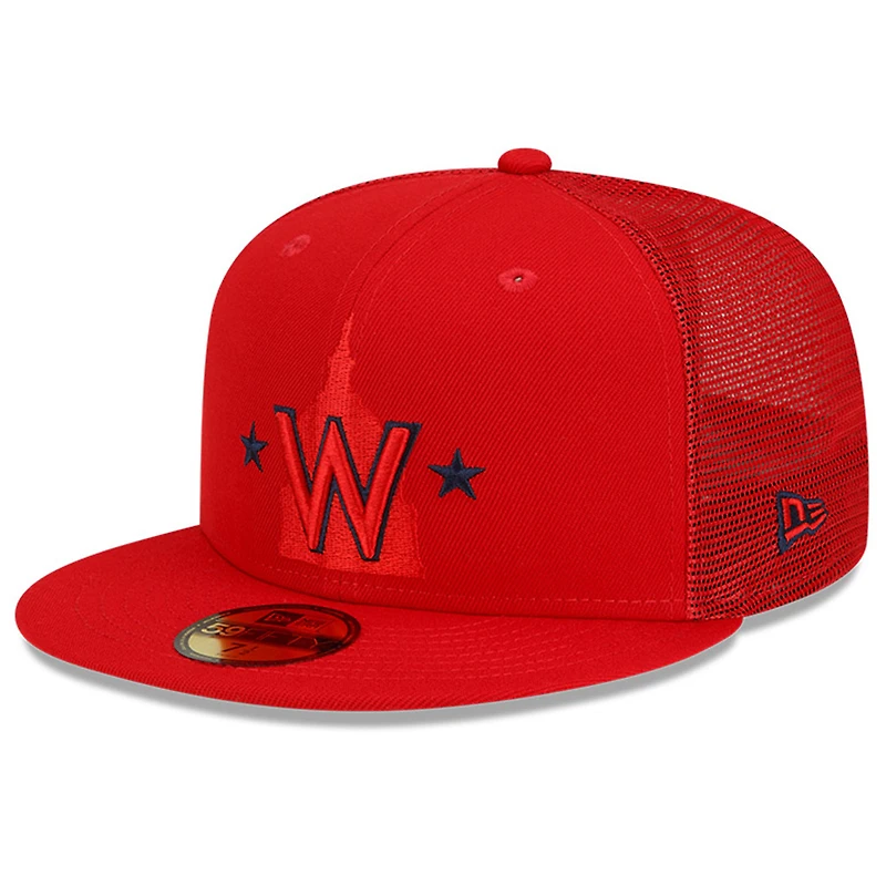 Casquette ajustée 59FIFTY pour entraînement au bâton des Washington Nationals 2023 New Era homme, rouge