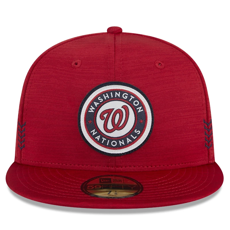 Casquette ajustée 59FIFTY rouge Washington Nationals 2024 Clubhouse New Era pour homme