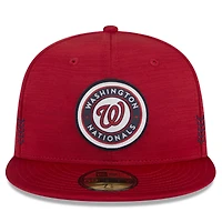 Casquette ajustée 59FIFTY rouge Washington Nationals 2024 Clubhouse New Era pour homme