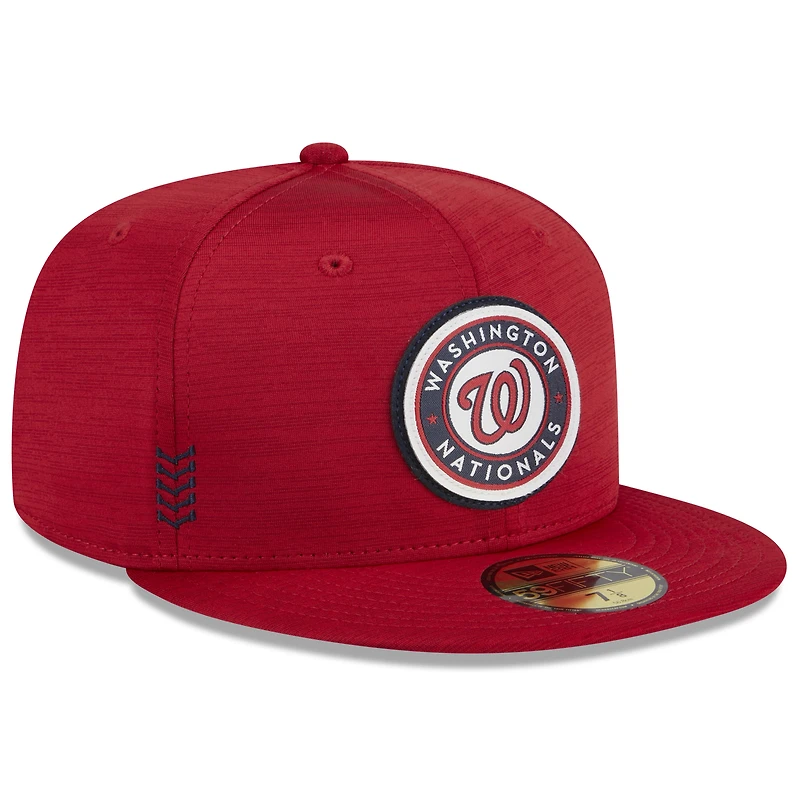 Casquette ajustée 59FIFTY rouge Washington Nationals 2024 Clubhouse New Era pour homme
