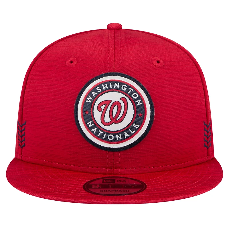 Casquette Snapback 9FIFTY rouge Washington Nationals 2024 Clubhouse New Era pour homme