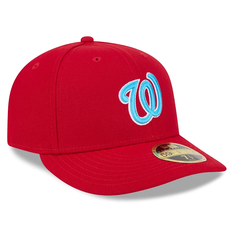 Casquette ajustée 59FIFTY à profil bas pour la fête des pères Nationals de Washington 2024 New Era rouge hommes