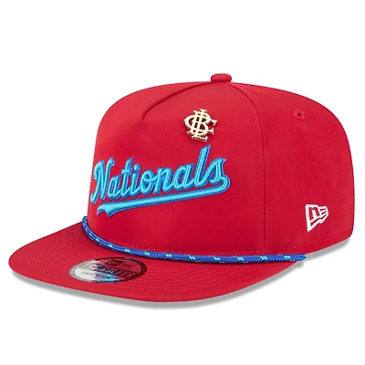 Casquette snapback New Era rouge pour homme, motif Big League Chew Golfer des Washington Nationals 2025