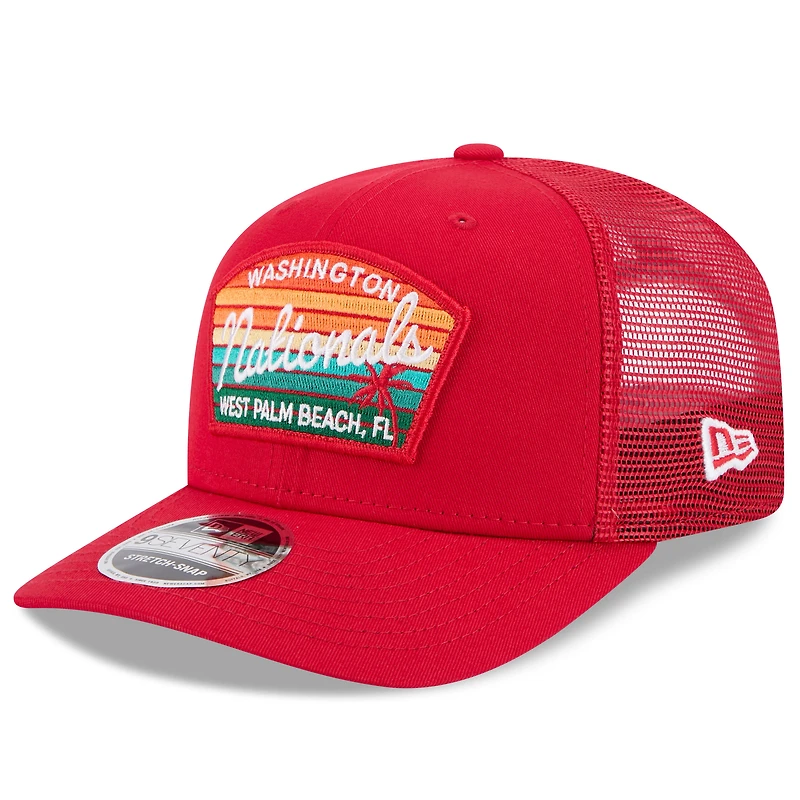 Casquette de camionneur extensible à boutons-pression 9SEVENTY de l'équipe d'entraînement de printemps 2025 des Nationals de Washington New Era pour homme
