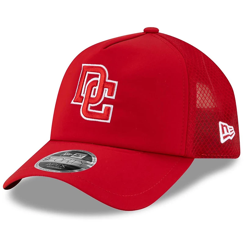 Men's New Era Washington Nationals 2026 Batting Practice Apex 9FORTY Adjustable Trucker Hat