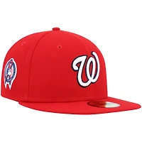 New Era Red Nationals de Washington 11 Memorial Side Patch 59FIFTY Chapeau masculin