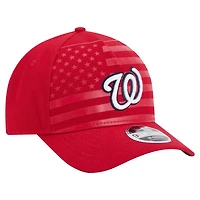 Men's New Era Red Washington Nationals American Flag 9FORTY M-Crown A-Frame Adjustable Hat